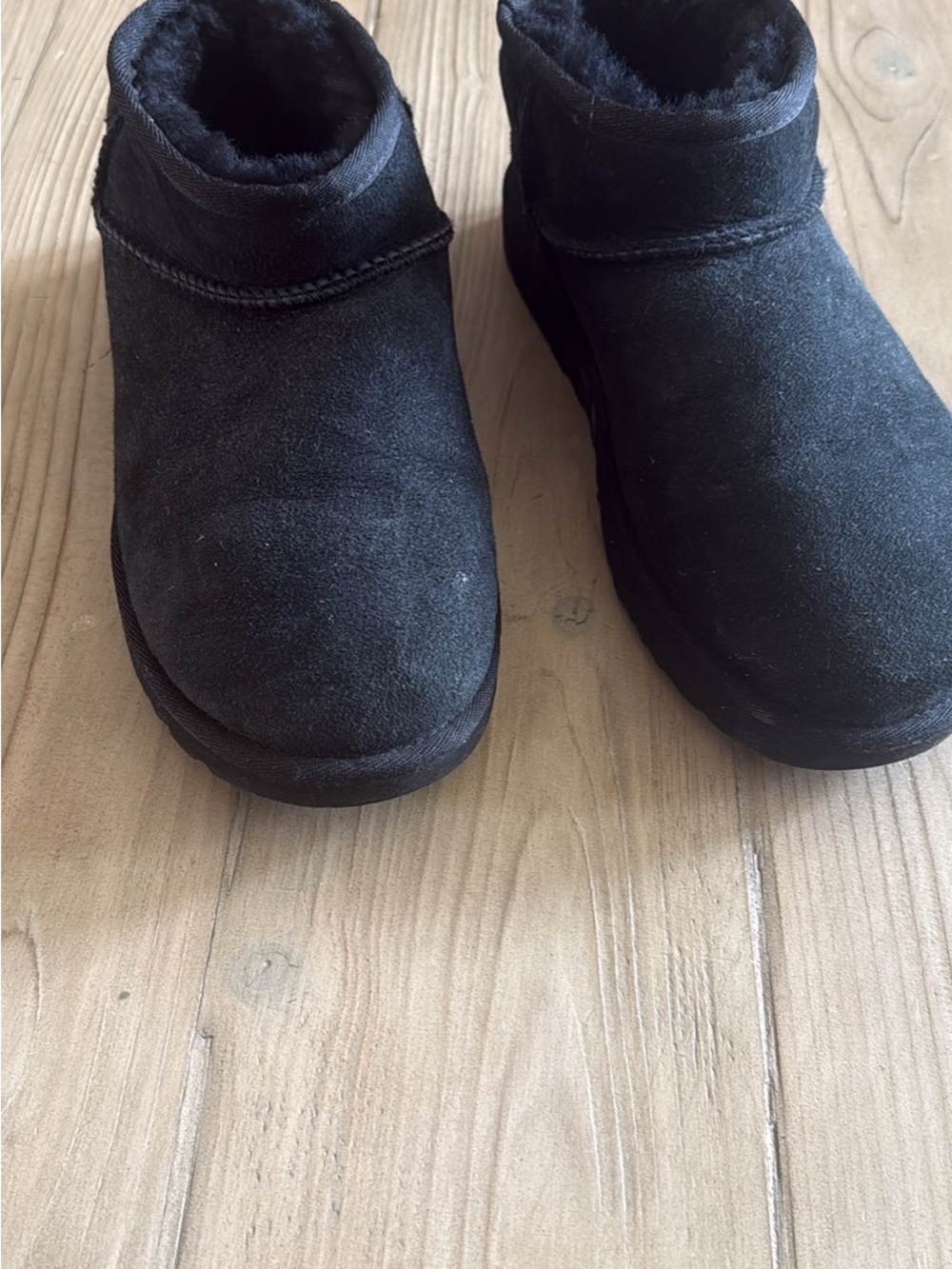 UGG Black Suede Short Winter Boots